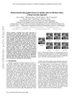 Robust Emotion Recognition from Low Quality and Low Bit Rate Video: A
  Deep Learning Approach