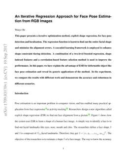 An Iterative Regression Approach for Face Pose Estimation from RGB
  Images