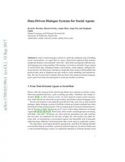 Data-Driven Dialogue Systems for Social Agents