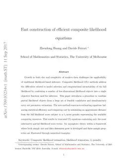Fast construction of efficient composite likelihood equations