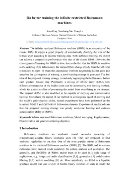 On better training the infinite restricted Boltzmann machines