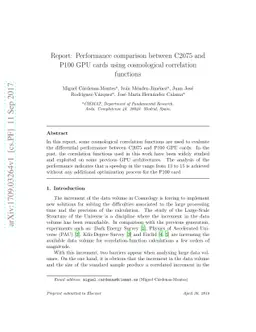 Report: Performance comparison between C2075 and P100 GPU cards using
  cosmological correlation functions