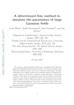 A determinant-free method to simulate the parameters of large Gaussian
  fields
