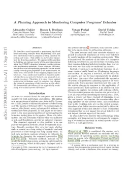 A Planning Approach to Monitoring Behavior of Computer Programs