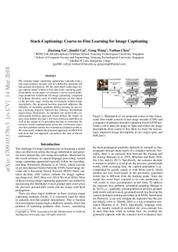 Stack-Captioning: Coarse-to-Fine Learning for Image Captioning