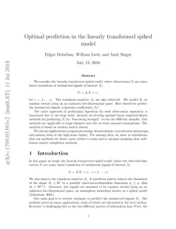 Optimal prediction in the linearly transformed spiked model