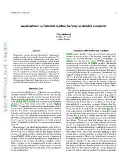 Gigamachine: incremental machine learning on desktop computers