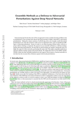 Ensemble Methods as a Defense to Adversarial Perturbations Against Deep
  Neural Networks