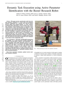 Dynamic Task Execution using Active Parameter Identification with the
  Baxter Research Robot