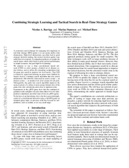 Combining Strategic Learning and Tactical Search in Real-Time Strategy
  Games