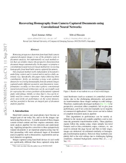 Recovering Homography from Camera Captured Documents using Convolutional
  Neural Networks
