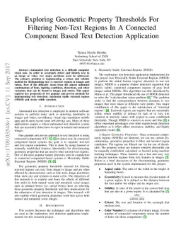 Exploring Geometric Property Thresholds For Filtering Non-Text Regions
  In A Connected Component Based Text Detection Application