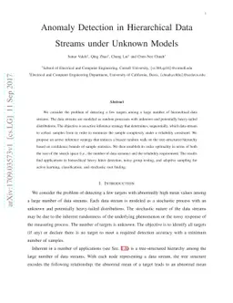 Anomaly Detection in Hierarchical Data Streams under Unknown Models