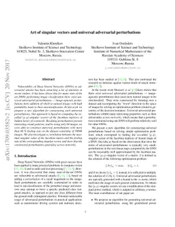 Art of singular vectors and universal adversarial perturbations