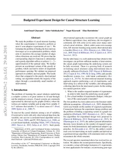 Budgeted Experiment Design for Causal Structure Learning
