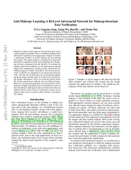 Anti-Makeup: Learning A Bi-Level Adversarial Network for
  Makeup-Invariant Face Verification