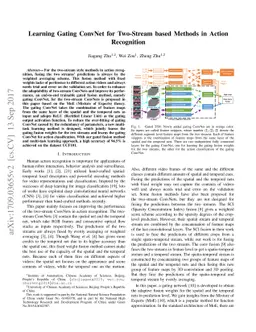 Learning Gating ConvNet for Two-Stream based Methods in Action
  Recognition
