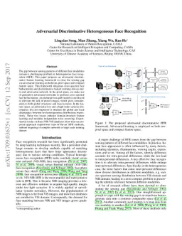 Adversarial Discriminative Heterogeneous Face Recognition
