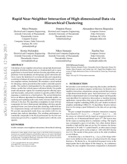 Rapid Near-Neighbor Interaction of High-dimensional Data via
  Hierarchical Clustering