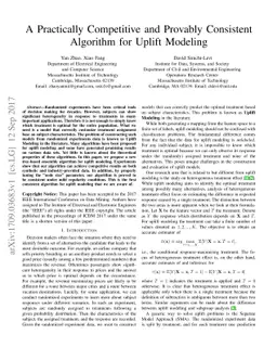 A Practically Competitive and Provably Consistent Algorithm for Uplift
  Modeling