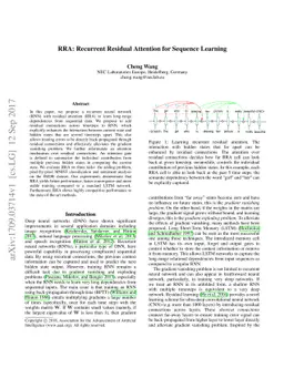 RRA: Recurrent Residual Attention for Sequence Learning
