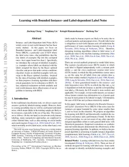 Learning with Bounded Instance- and Label-dependent Label Noise
