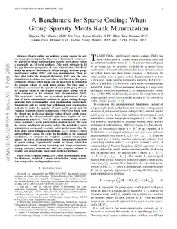 A Benchmark for Sparse Coding: When Group Sparsity Meets Rank
  Minimization