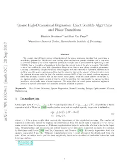 Sparse High-Dimensional Regression: Exact Scalable Algorithms and Phase
  Transitions