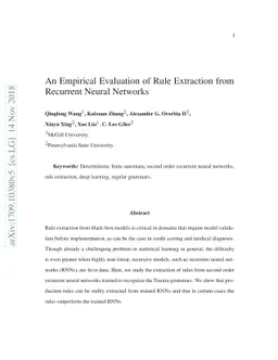 An Empirical Evaluation of Rule Extraction from Recurrent Neural
  Networks