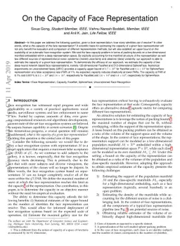 On the Capacity of Face Representation