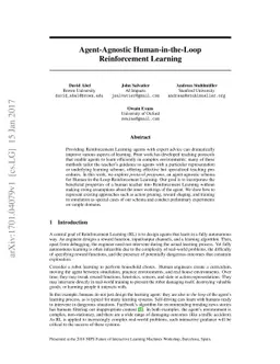 Agent-Agnostic Human-in-the-Loop Reinforcement Learning