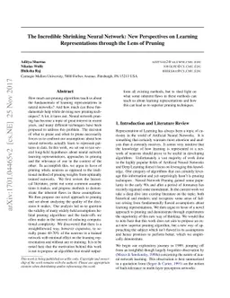 The Incredible Shrinking Neural Network: New Perspectives on Learning
  Representations Through The Lens of Pruning