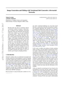 Image Generation and Editing with Variational Info Generative
  AdversarialNetworks