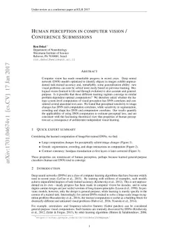 Human perception in computer vision