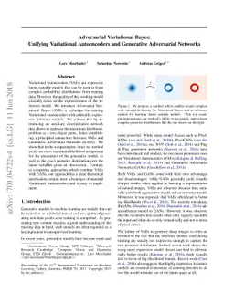 Adversarial Variational Bayes: Unifying Variational Autoencoders and
  Generative Adversarial Networks