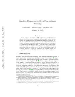 Lipschitz Properties for Deep Convolutional Networks