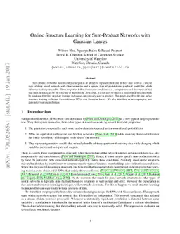 Online Structure Learning for Sum-Product Networks with Gaussian Leaves