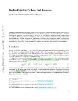 Random Projections For Large-Scale Regression