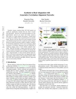Synthetic to Real Adaptation with Generative Correlation Alignment
  Networks