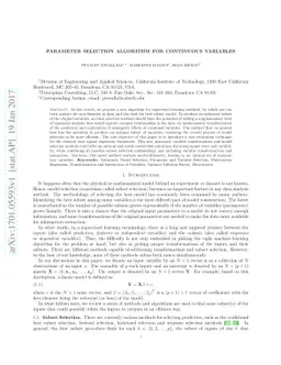 Parameter Selection Algorithm For Continuous Variables