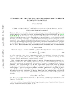 Generalized and hybrid Metropolis-Hastings overdamped Langevin
  algorithms