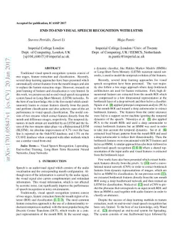 End-To-End Visual Speech Recognition With LSTMs