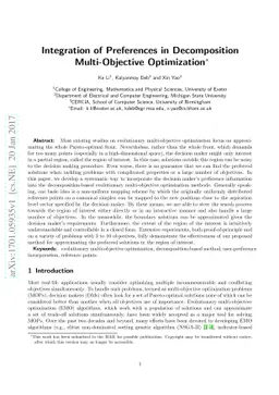 Integration of Preferences in Decomposition Multi-Objective Optimization