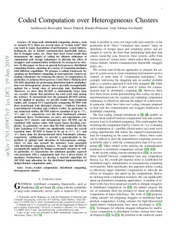 Coded Computation over Heterogeneous Clusters
