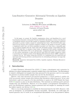 Loss-Sensitive Generative Adversarial Networks on Lipschitz Densities
