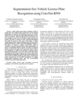 Segmentation-free Vehicle License Plate Recognition using ConvNet-RNN