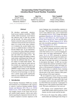 Incorporating Global Visual Features into Attention-Based Neural Machine
  Translation