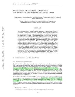 Outrageously Large Neural Networks: The Sparsely-Gated
  Mixture-of-Experts Layer