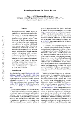 Learning to Decode for Future Success