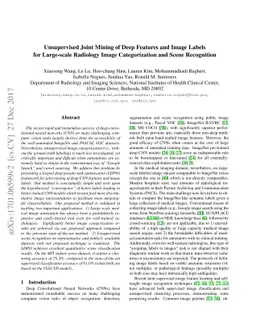 Unsupervised Joint Mining of Deep Features and Image Labels for
  Large-scale Radiology Image Categorization and Scene Recognition
